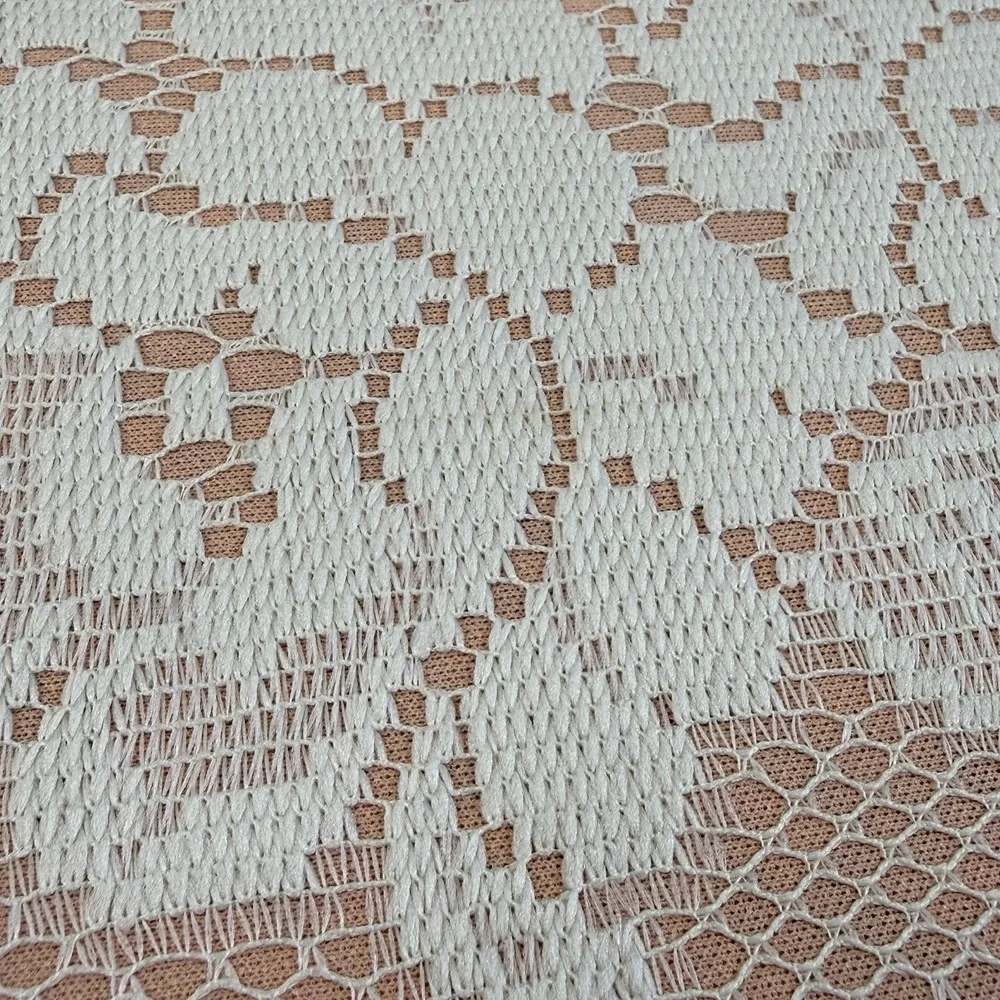 Vintage Lace Placemats Set of 6 Ivory Floral Scalloped Table Linens Cottage